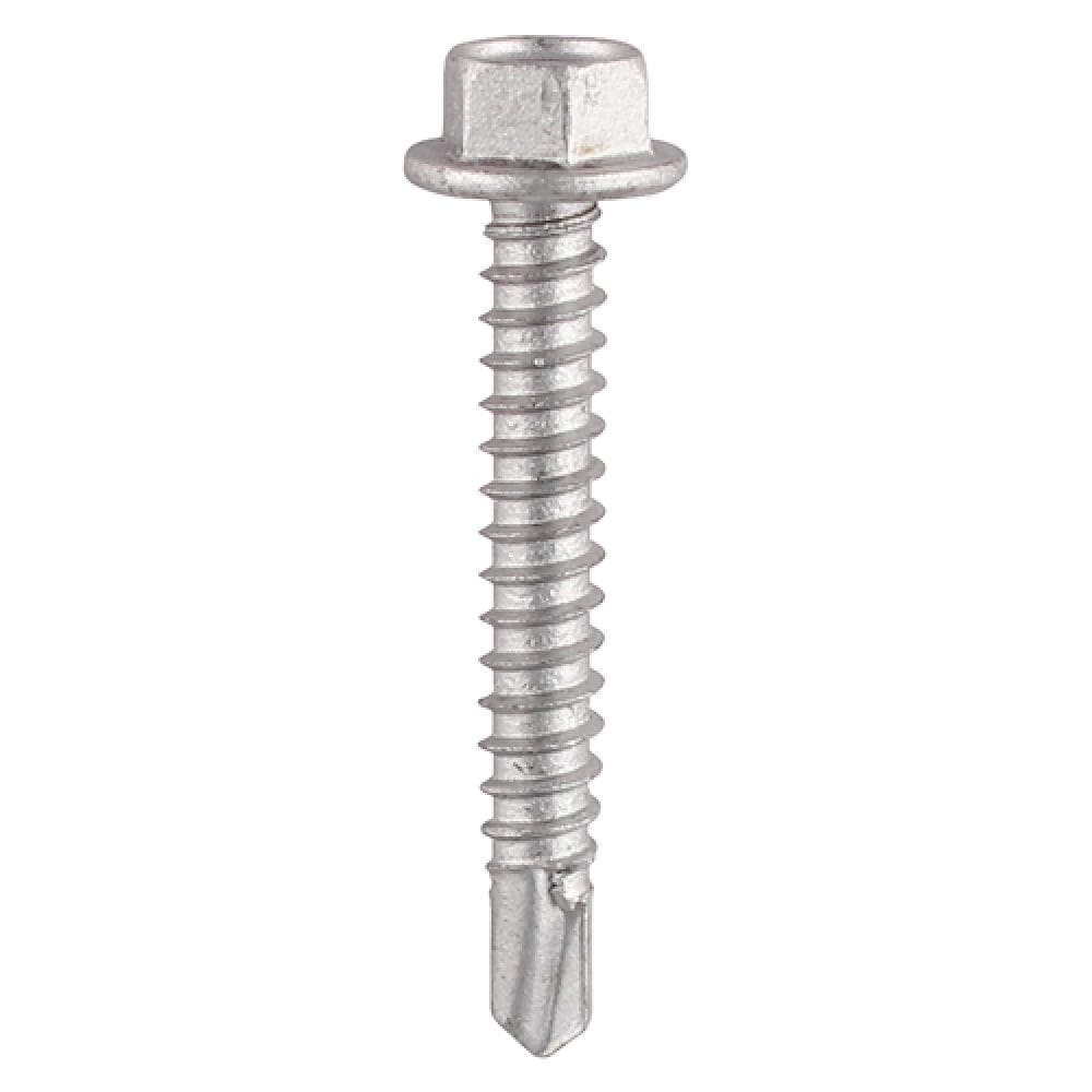 Timco BML25 Metal Construction Light Section Screws - Hex - Self-Drilling - Bi-Metal - Exterior - Silver Organic 5.5 X 25 Box 100