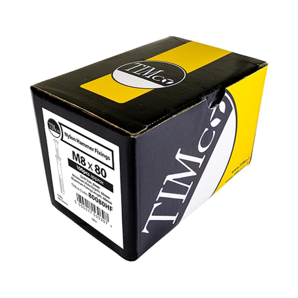Timco 80120HF Nylon Hammer Fixing - Pz - Zinc 8.0 X 120 Box 100