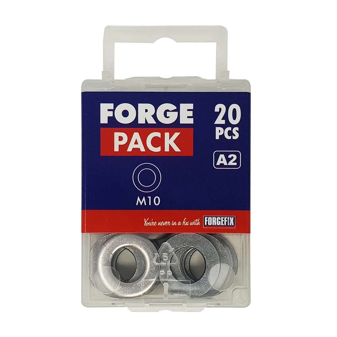 Forgepack FPWASH8SS Flat Washers - Light Duty - Stainless Steel M8 (Pack Of 30)