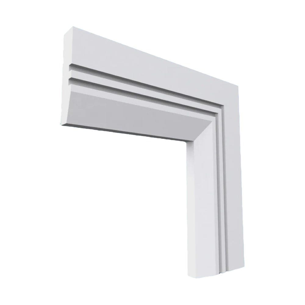 Chamfered Square Grooved 2 MDF Architrave White Primed 4200mm x 80mm x 18mm
