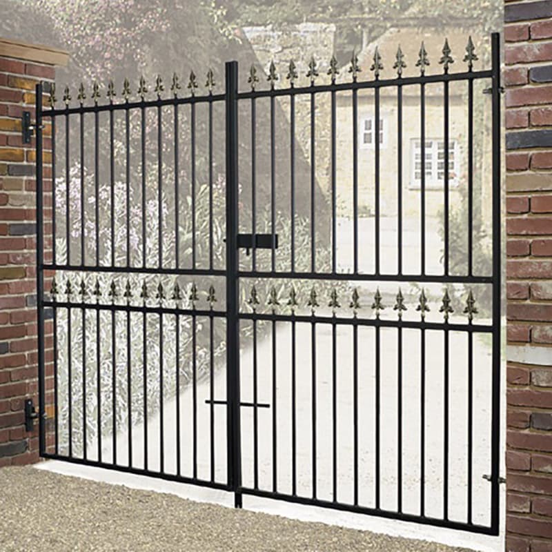 Burbage Iron Craft Corfe Premium Tall Flat Double Metal Gates 3353mm GAP x 1778mm High Zinc & Powder CFZP64