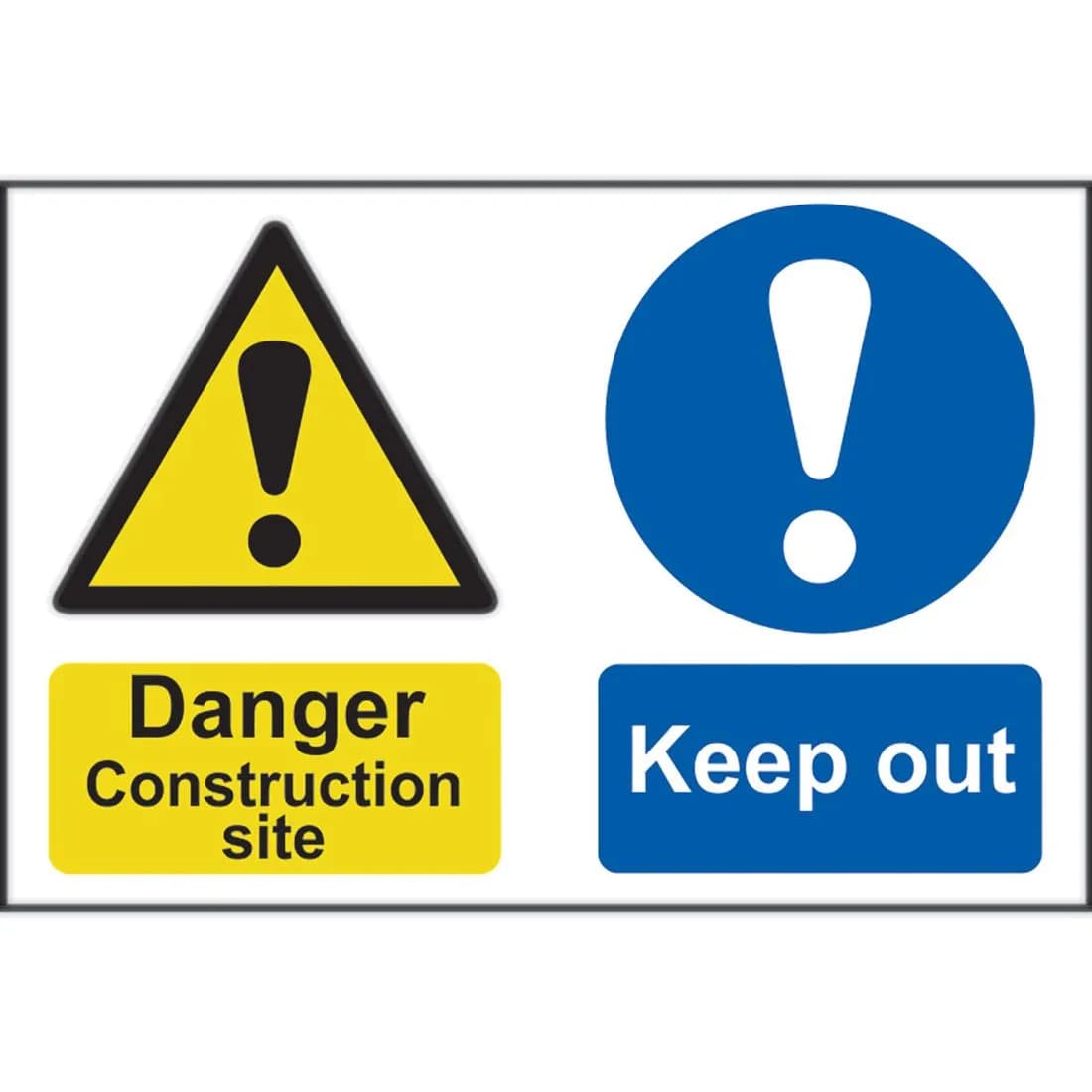 Danger Construction Sign 600 X 400Mm