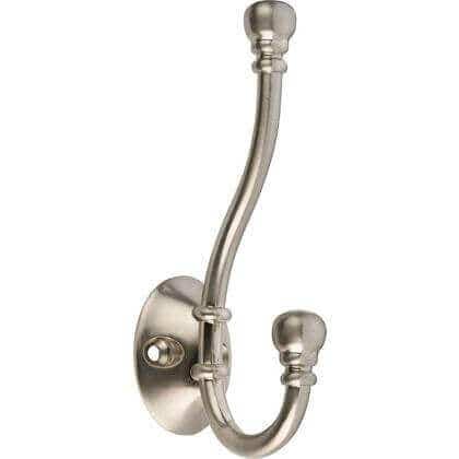 Ball End Hat & Coat Hook - Satin Nickel - Wall/Door Mountable - Decohooks