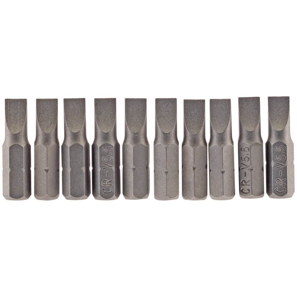 Draper 64028 Plain Slot Insert Bit 5.5Mm 1/4in Hex 25Mm Long (Pack Of 10) per pack