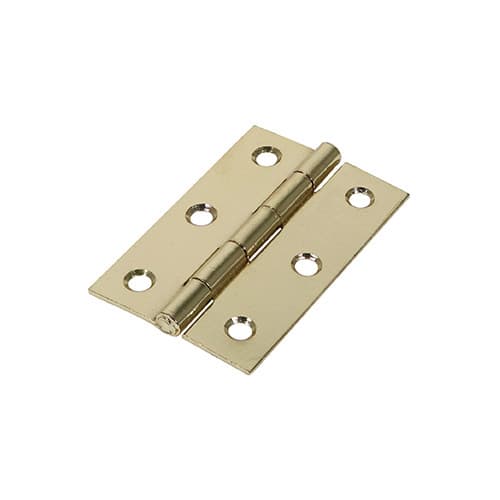 Timco Plain Butt Hinge - Fixed Pin (1838) - Electro Brass TIMpac 1 434701P