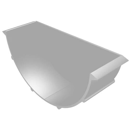 Aluminium Beaded Half Round Gutter Stopend - 125mm PPC Finish