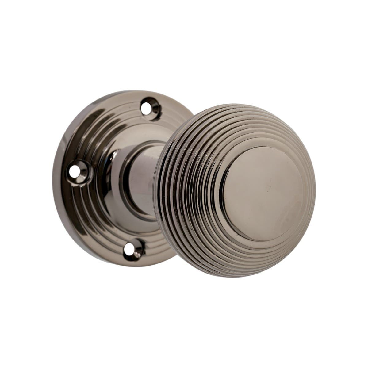 Beehive Mortice Door Knob - Black Nickel - Pair - Designer Levers
