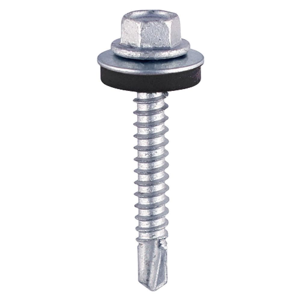 Timco ZL70W16 Self-Drilling Screws - Hex - For Light Section Steel - Zinc - With Epdm Washer 5.5 X 70 Bag 100
