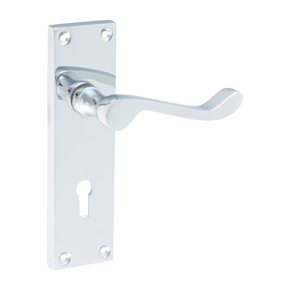 Timco Victorian Scroll Lock Handles - Polished Chrome Blister Pack 1 200034