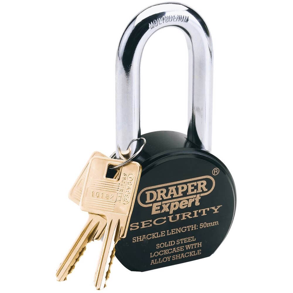Draper Expert 64207 Heavy Duty Stainless Steel Padlock And 2 Keys 63 X 50Mm each