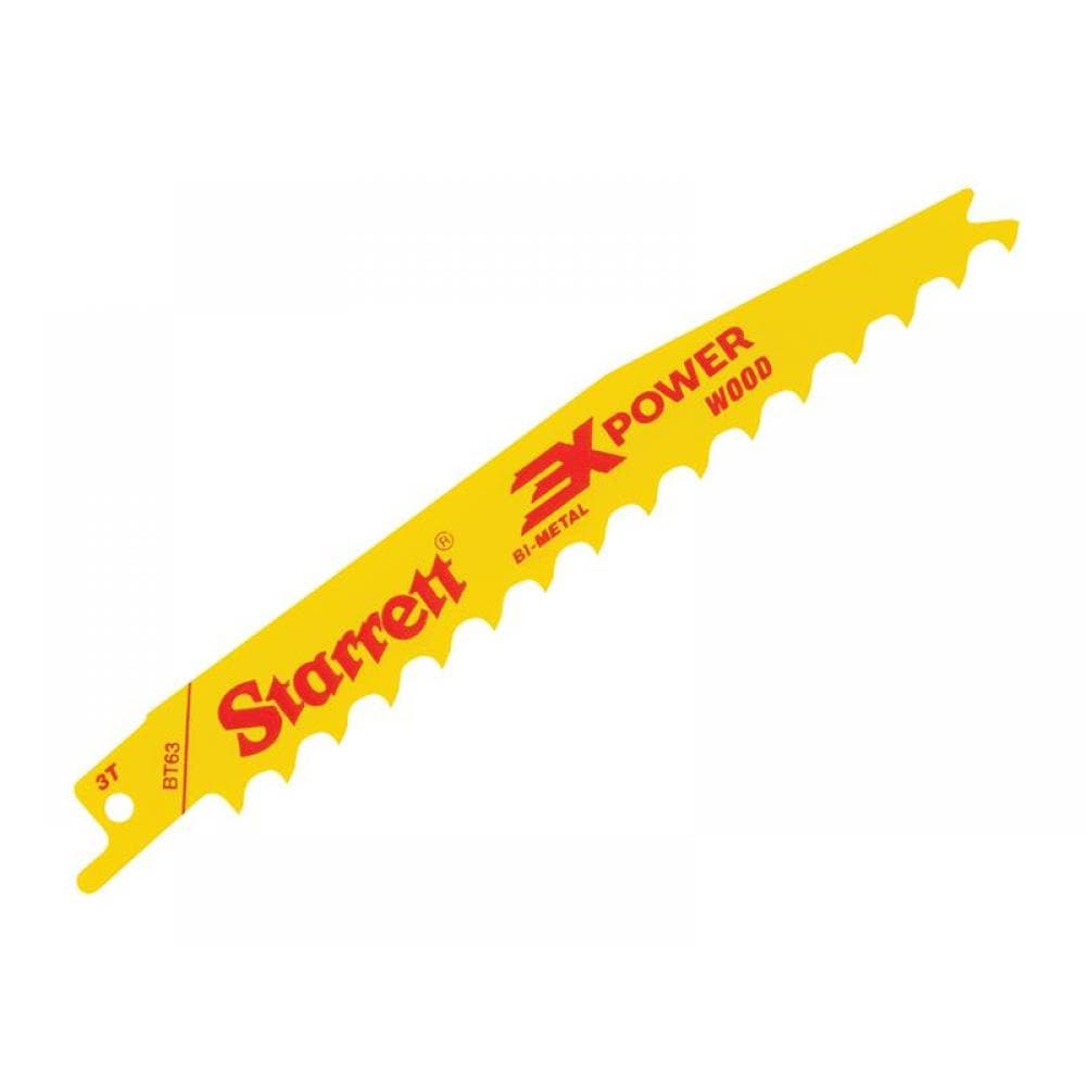 Starrett BT63-5 Bt63-5 Bi-Metal Reciprocating Blade Wood Tapered 152Mm 3 Tpi (Pack 5)