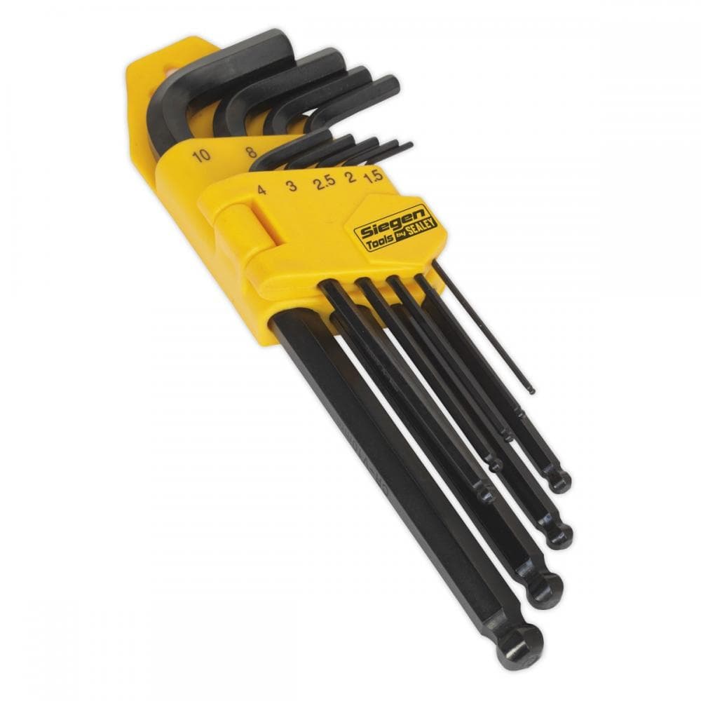 Sealey S01093 Ball-End Hex Key Set 9Pc Long Metric