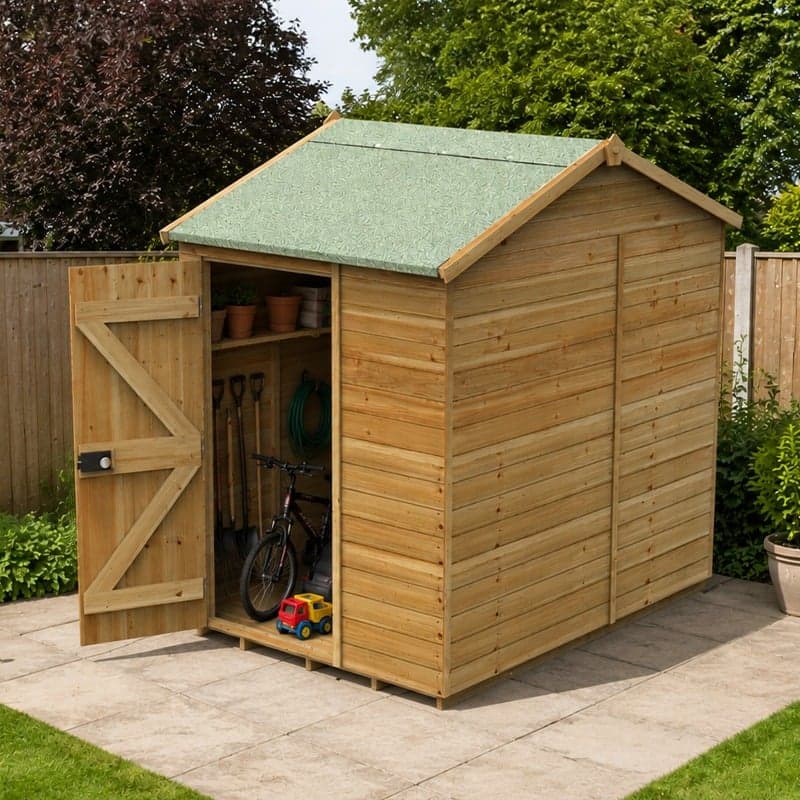 7' x 5' Forest Timberdale 25yr Guarantee Tongue & Groove Pressure Treated Windowless Reverse Apex Shed (2.33m x 1.58m)