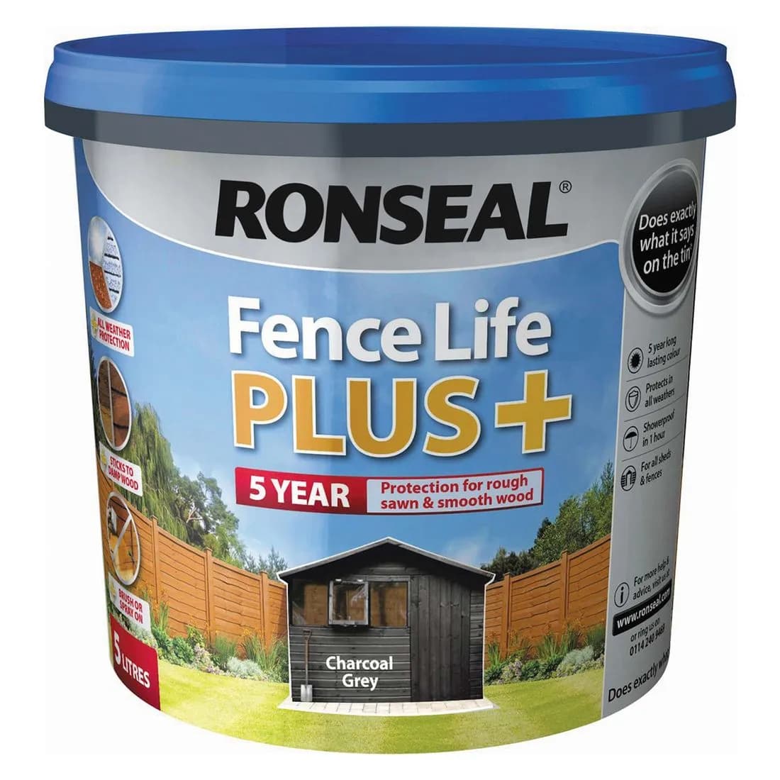 Ronseal Fence Life Plus+ Charcoal 5L
