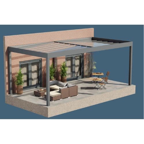 Simplicity Free Apex Aluminium Pergola - 4000mm x 3000mm Rectangle - Grey
