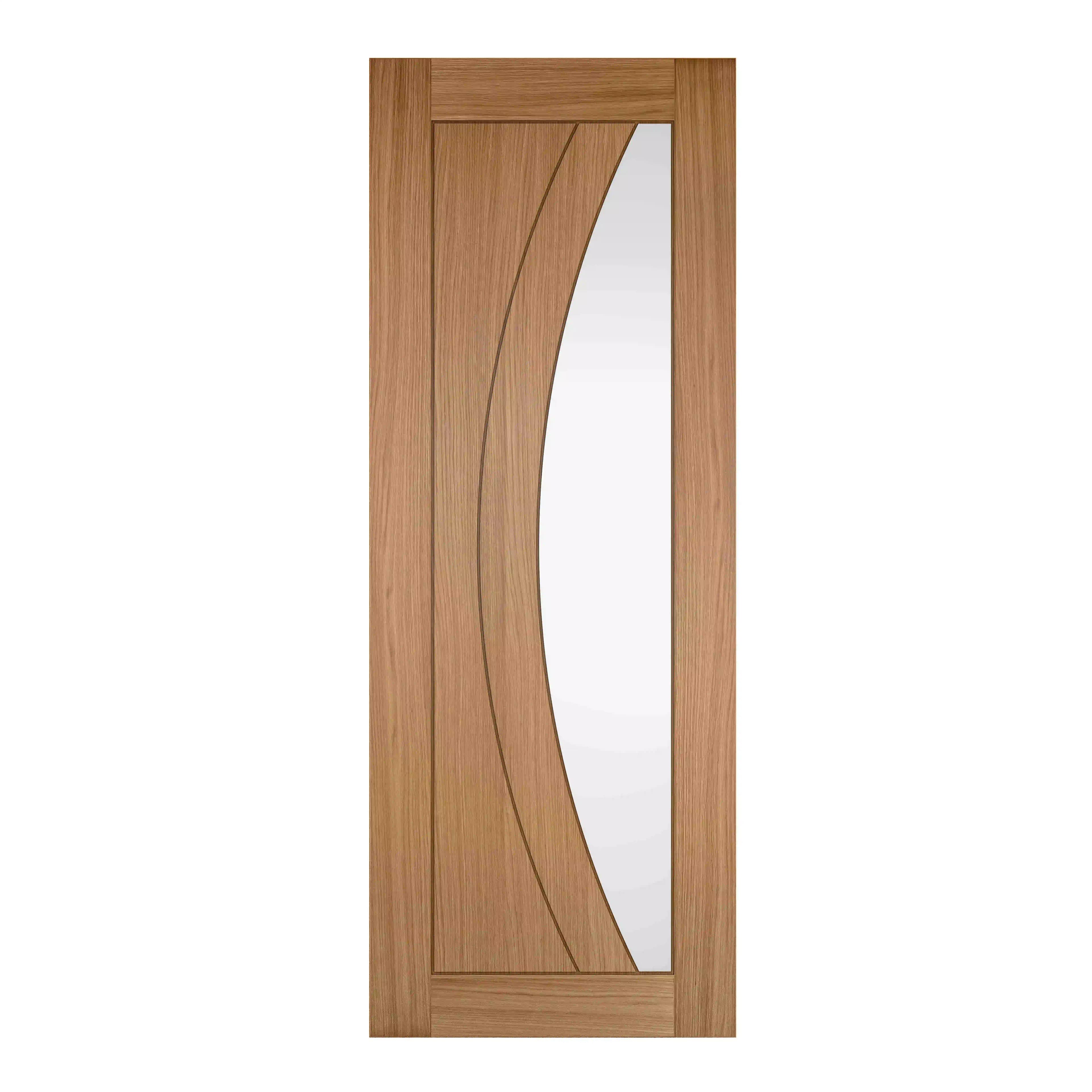 Sicily Oak Contemporary Clear Glazed Internal Door - Finished - 35 x 1981 x 686mm