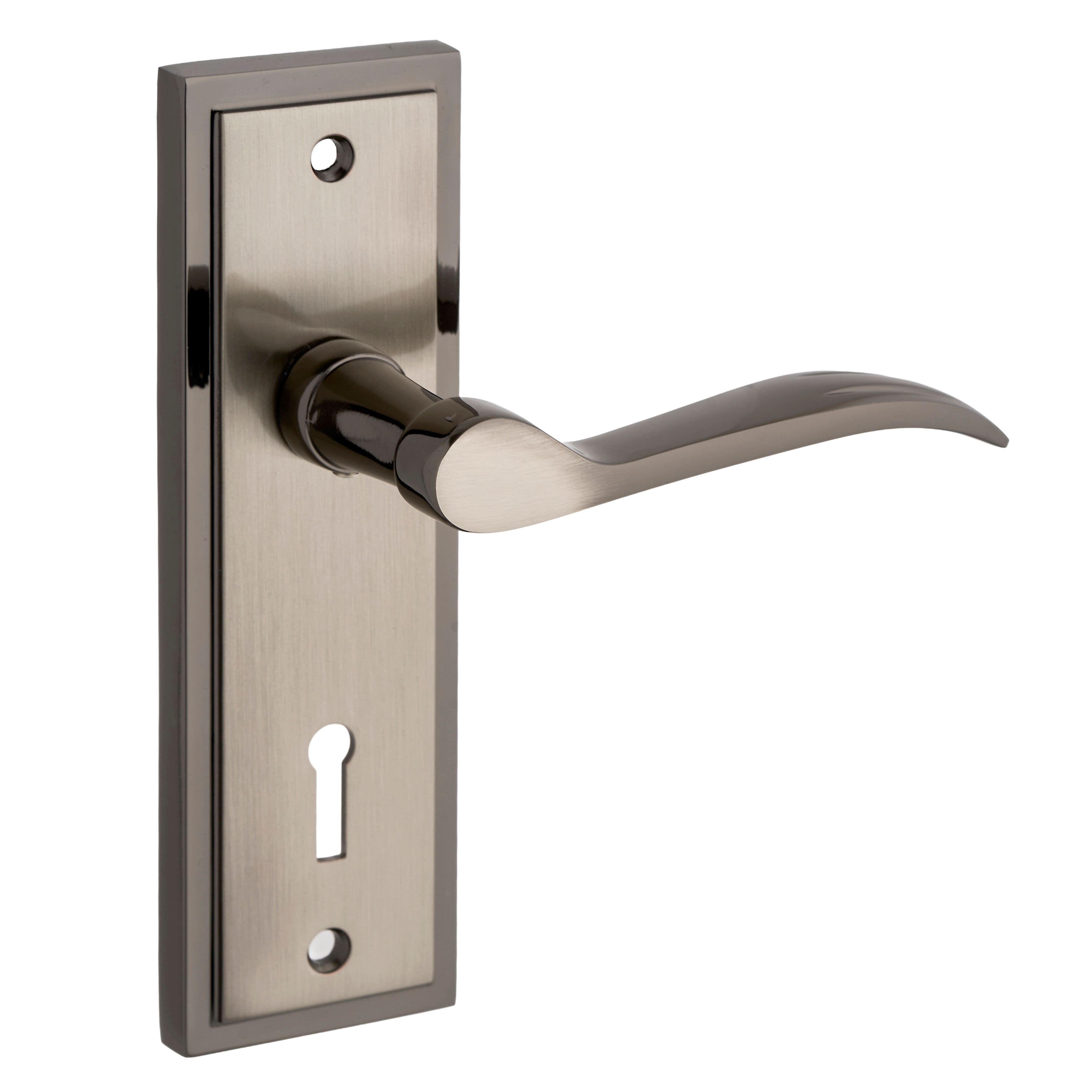 Berkeley Dual Tone Gunmetal Internal Lever Lock Door Handle - Pair - Designer Levers