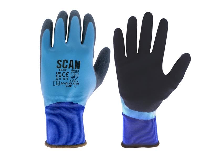 Scan 2ARK64L-36 Waterproof Latex Gloves - Xl (Size 10)