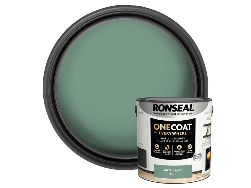 Ronseal One Coat Everywhere Interior Paint Muted Jade Matt 2.5 Litre KCB.7015103.62604.76