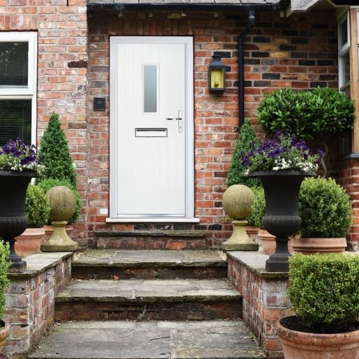 Crystal Composite Door Cottage Long Glass White Left Hand 150 Cill Included 920 x 2055 Obscure Glass GLAZING.