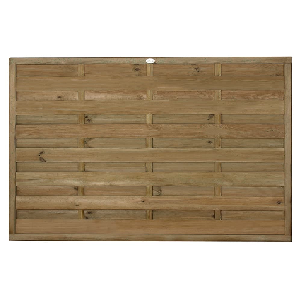 Forest Garden Natural Timber Pressure Treated Decorative Europa Plain Fence Panel 4 Pack, 6x4ft