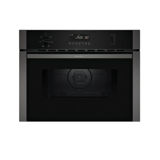 NEFF N 50 Circotherm 15 Programme Compact Microwave Oven Black Glass with Graphite Grey Trims 45cm - C1AMG84G0B