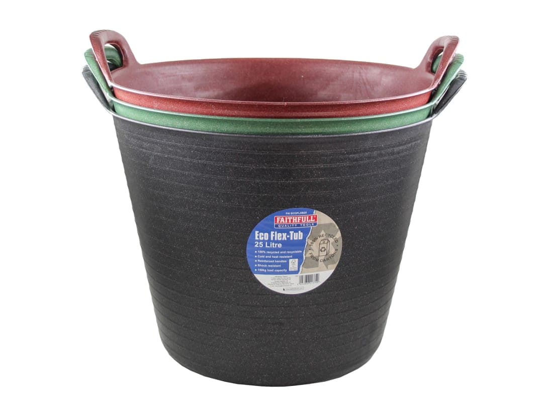 Faithfull Eco Flex Tub 25 litre Triple Pack FAIECOFLX3PC
