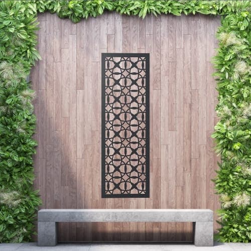 Aluminium Privacy Screen Morroco - Wall Mounted - 1800mm x 600mm Black