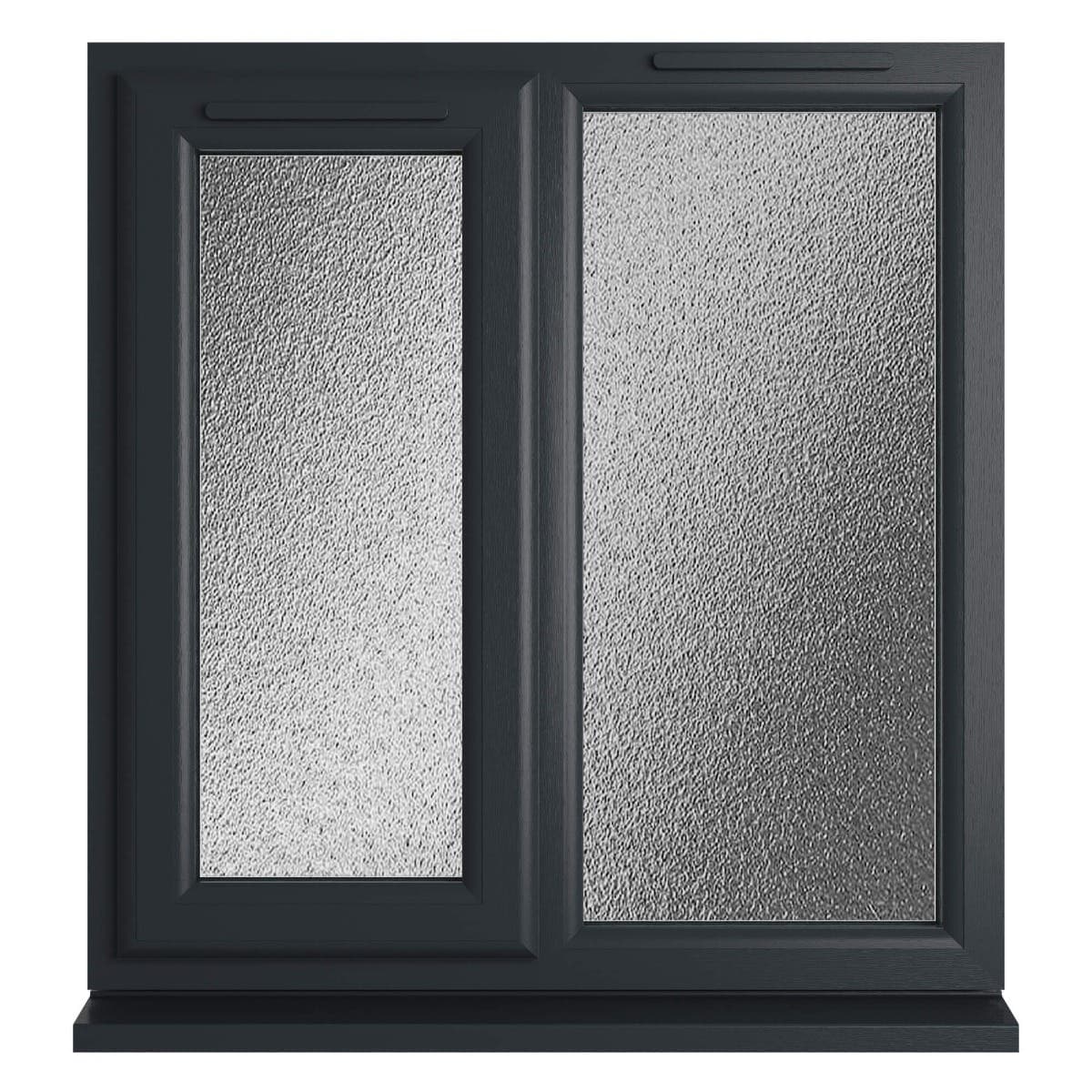 uPVC Grey/White Triple Glazed Window - Left Handed - Side Hung - Obscure Glass - 905 x 965mm