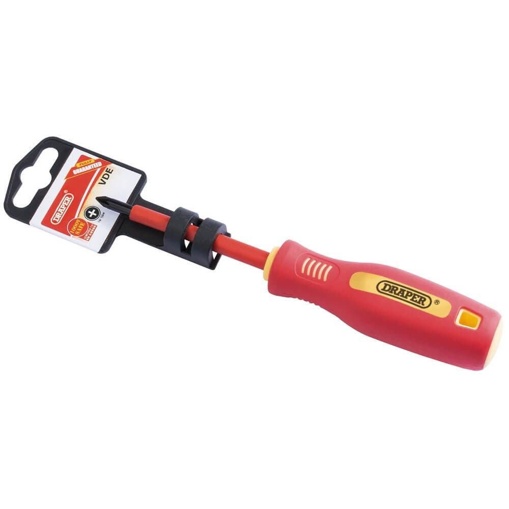 Draper 46528 Fully Insulated Soft Grip Cross Slot Screwdriver No.1 X 80Mm each