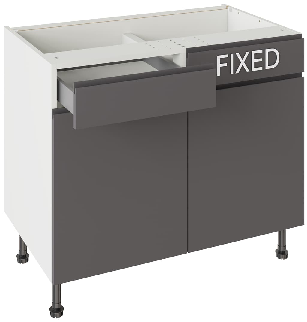 Flatpack 1000 Drawerline Base Cabinet J-Pull Ultra Matt Graphite