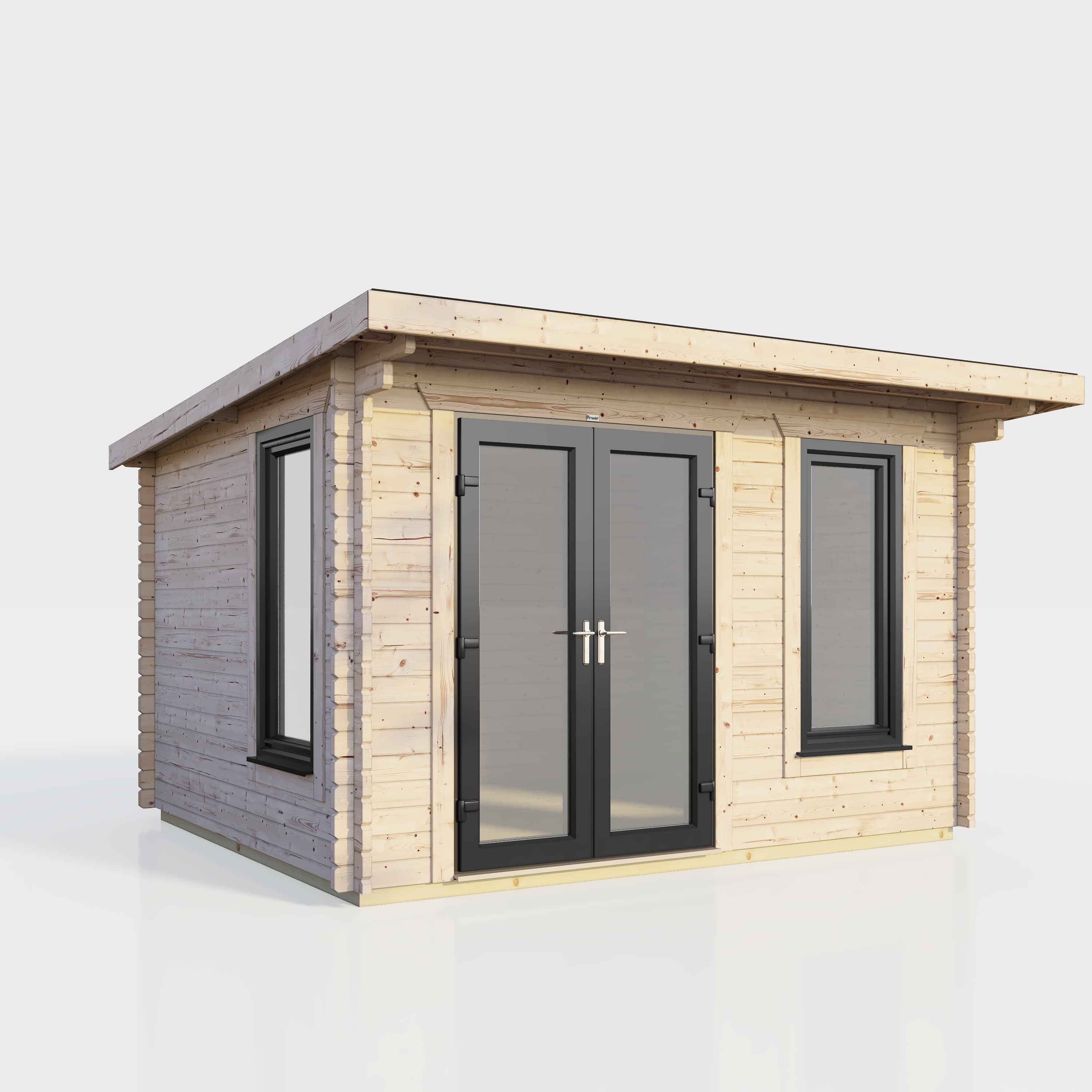 Powersheds 12 x 8 Power Pent Log Cabin Left Doors