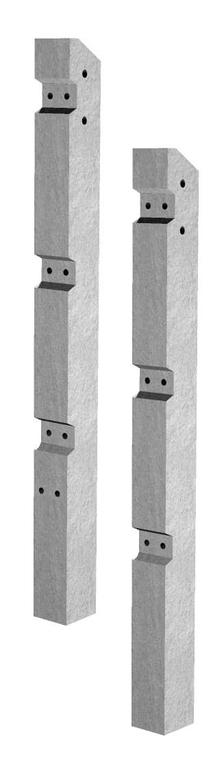 2515mm x 110mm x 100mm Supreme Concrete Fence Post Recessed Inter - Pack of 25