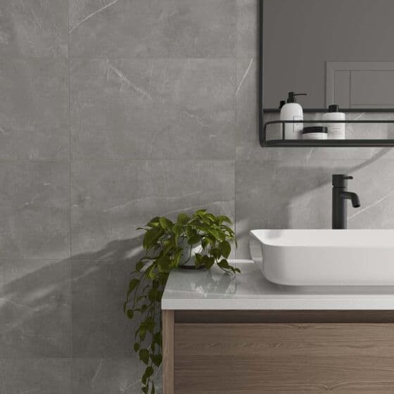 Elbert Gris Matt Ceramic Wall Tile 33x55cm