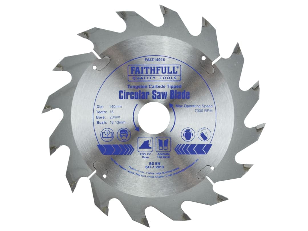 Faithfull TCT Circular Saw Blade 140 x 20mm x 16T POS FAIZ14016