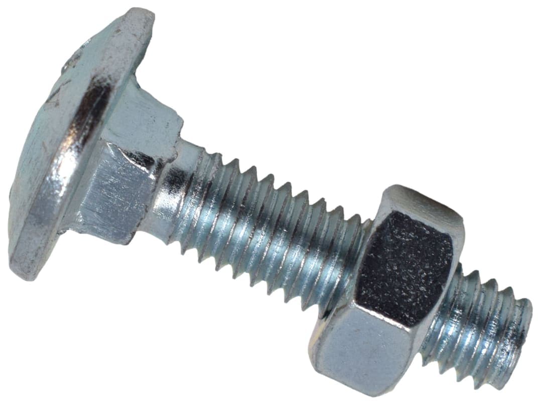 METALMATE® Cup Square Hex Bolt & Nut ZP M6 x 25mm Box 50 MEMCSX0625