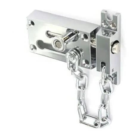 Heavy Duty Security Door Chain and Bolt - 80mm - Polished Chrome - Security Solutions