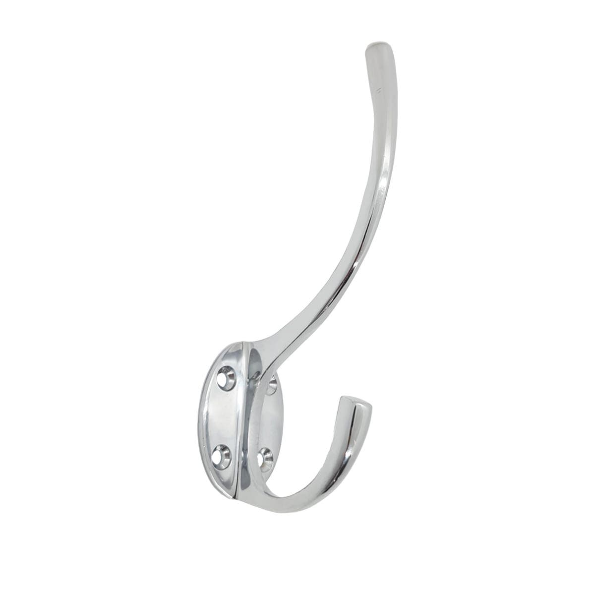 Zinc Constructed Polished Chrome Plated Oval Base Hat & Coat Hook - Wall/Door Mountable - Decohooks