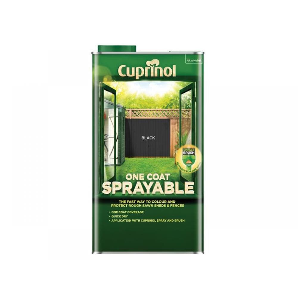 Cuprinol 5355970 One Coat Sprayable Fence Treatment Black 5 Litre