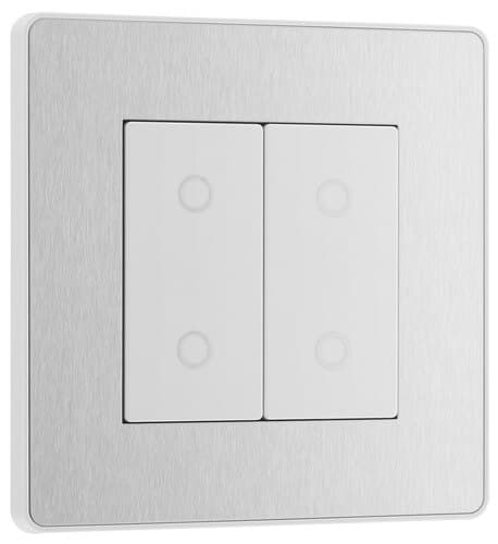 Screwed Flatplate Brushed Steel Single Socket For Tv Or Fm Co-Axial Aerial Connection SBS60-02