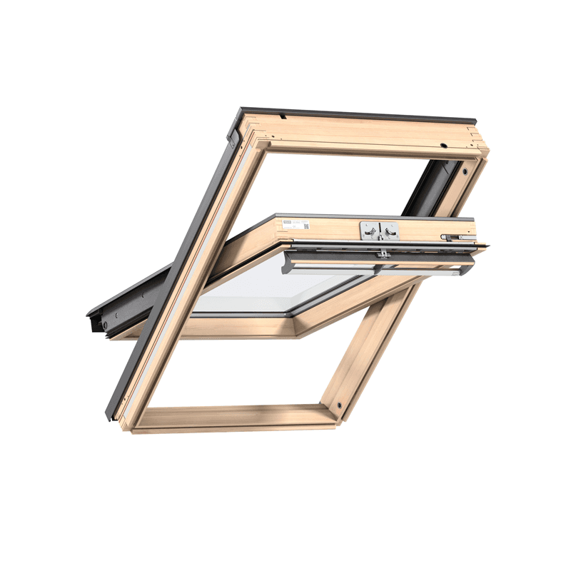 VELUX Centre Pivot Roof Window Lacquered Pine 1340mm x 1400mm GGL UK08 3070