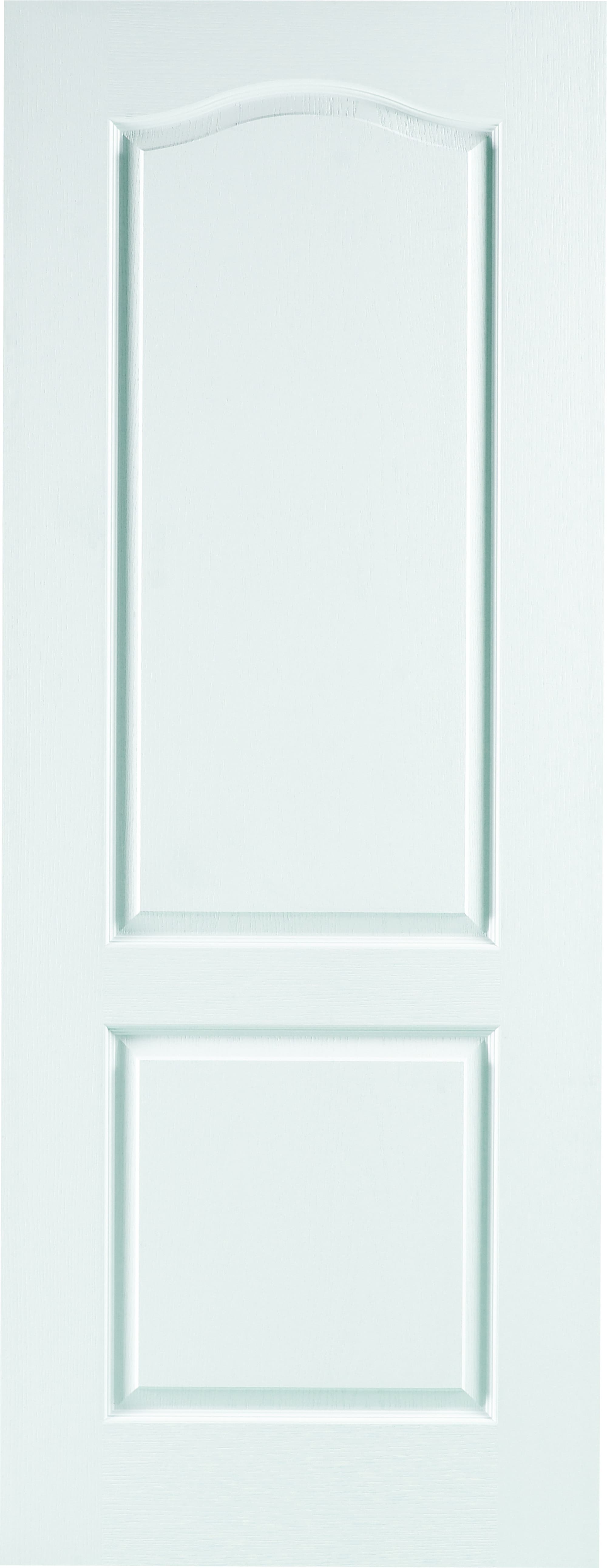 Premdor Ltd White Timber Arch Top 2 Panel Grained FD30 Door, Size: 1981x762x44mm