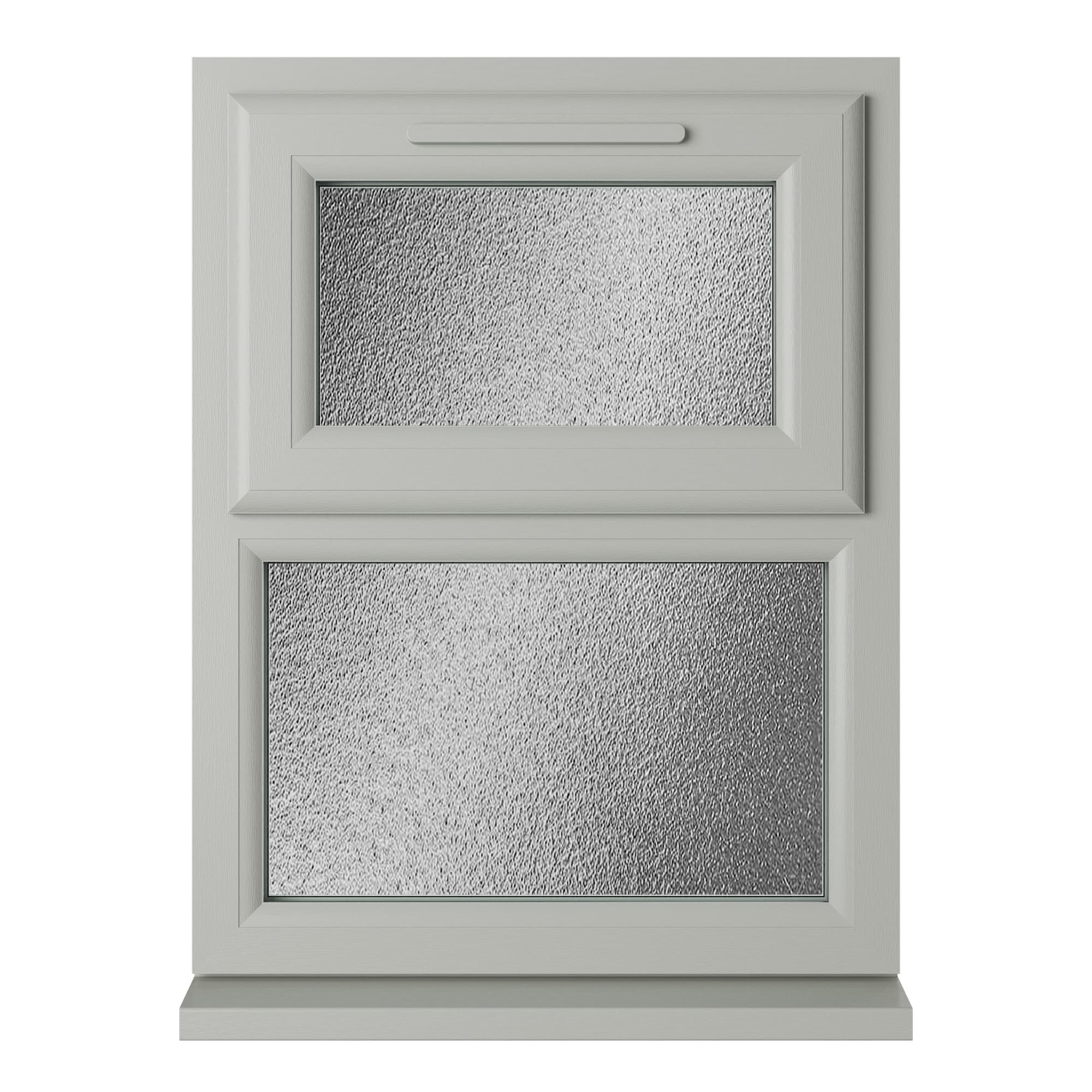 Crystal Triple Glazed uPVC Window Agate/White Top Hung 905mm x 1115mm Obscure