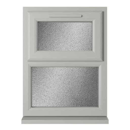 Crystal Triple Glazed uPVC Window Agate/White Top Hung 905mm x 1115mm Obscure
