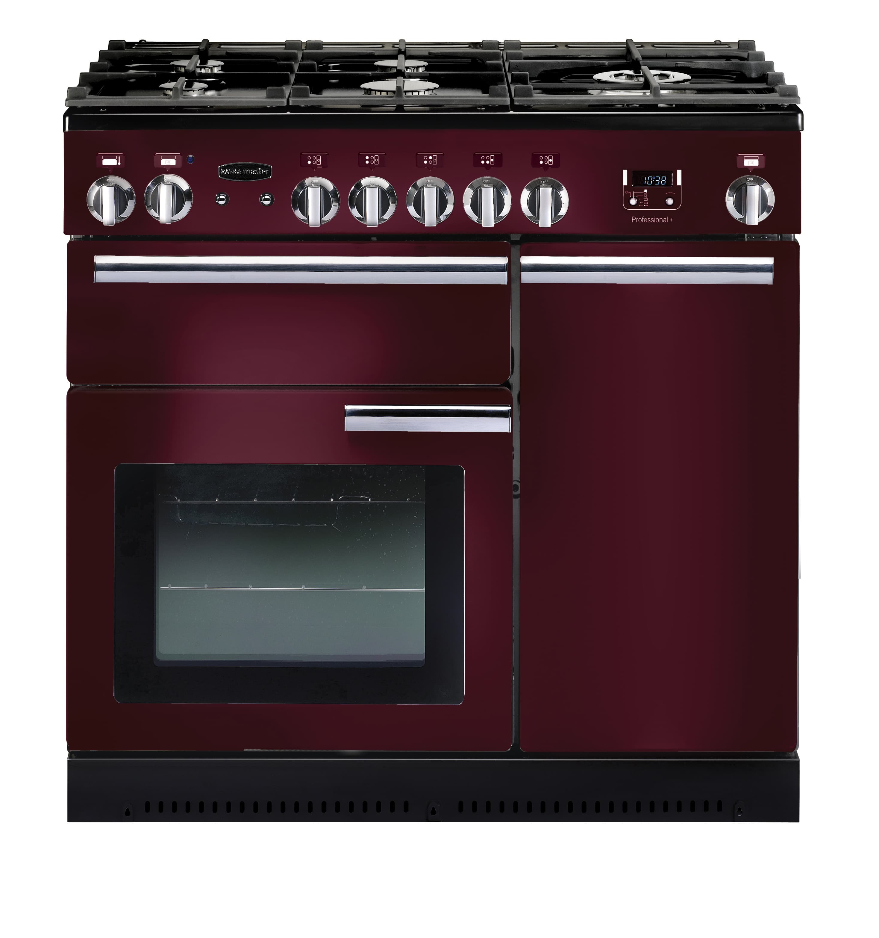 Rangemaster Professional Plus Dual Fuel Range Cooker 90cm Cranberry with Chrome Trim - PROP90DFFCY/C