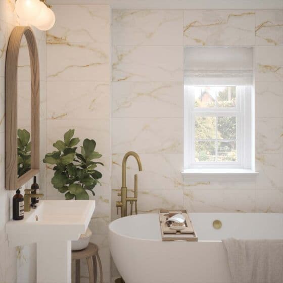 Goldman Matt Ceramic Marble Effect Wall Tile 30x60cm