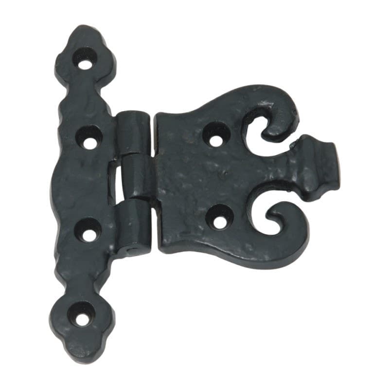 Gothic Door Hinge - Antique Black Iron - 112x83mm - Single - Hardware Solutions