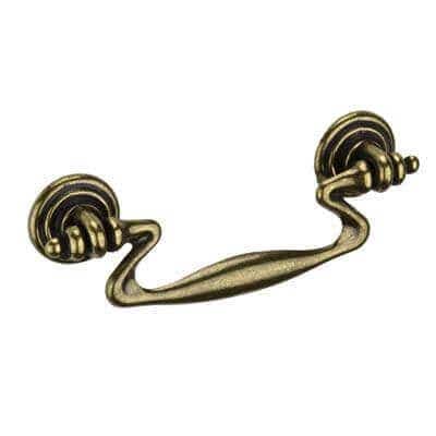 Antique Brass 64mm Bail Cabinet Pull Handle - Pack of 6 - Elite Knobs & Handles