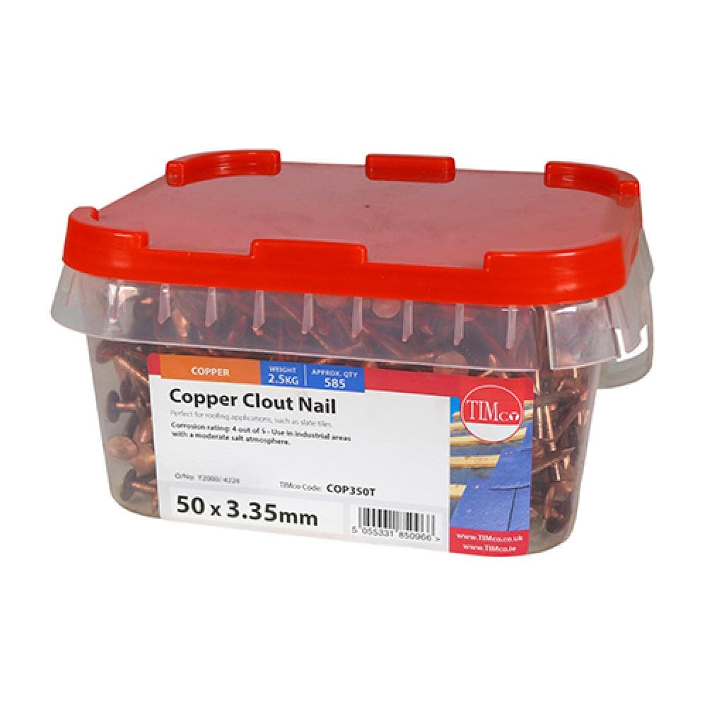 Timco COP350T Clout Nails - Copper 50 X 3.35