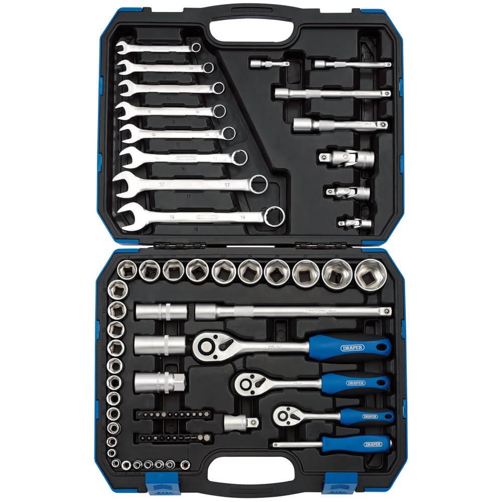 Draper 16364 Metric Tool Kit 1/4in 3/8in And 1/2in Sq. Dr. (75 Piece) per kit
